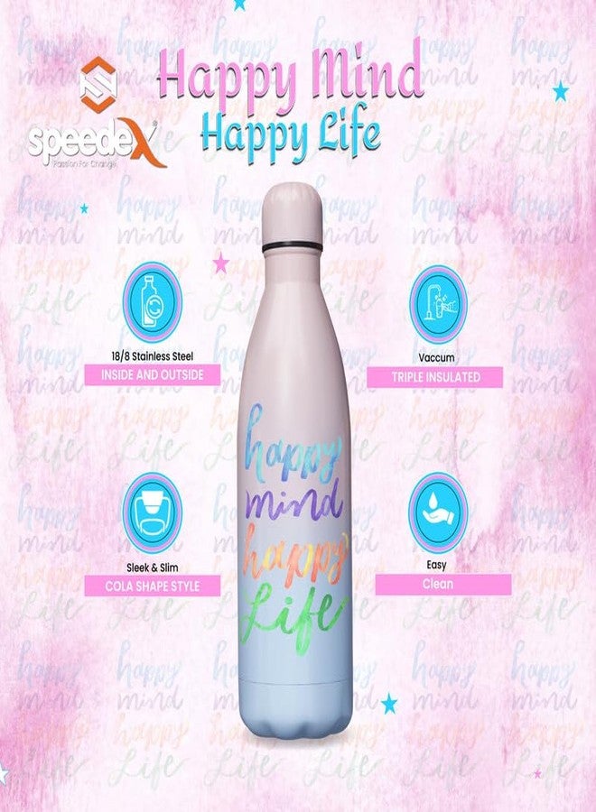 سبيديكس زجاجة ترمس سبيدكس - 500 مل، معزولة بتفريغ الهواء، مصنوعة من الفولاذ المقاوم للصدأ، مناسبة للأطفال والرجال والنساء - زجاجة ترمس مثالية للمدرسة والمكتب والسفر، لحفظ المشروبات الساخنة والباردة - مطبوعة - Image 2